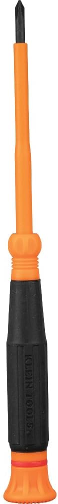 Klein Tools 6233INS Insulated Precision Screwdriver, #0 Phillips Mini Electrician Screwdriver, 1000-Volt, Cushion-Grip Handle