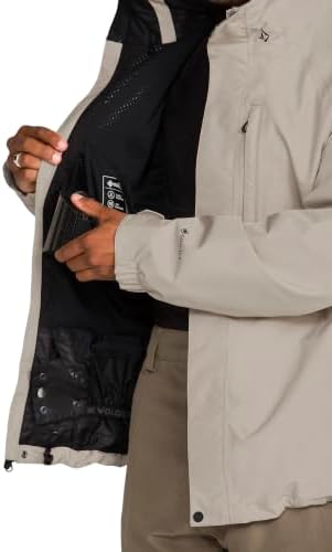Volcom Men's Dua Gore-tex Snowboard Jacket – Waterproof Breathable Snow Shell With Zip Tech