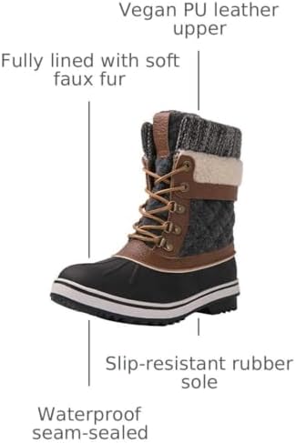 GLOBALWIN Women's Waterproof Winter Boots Snow Boots For Women