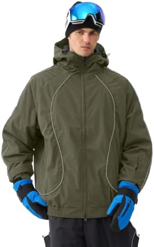 GSOU SNOW Mens Womens Baggy Ski Jacket Waterproof Snowboard Insulated
