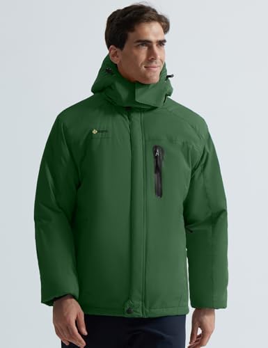 GEMYSE Men's Winter Ski Jacket Waterproof Snow Coat with Detachable Hood
