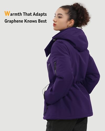 Wulcea Graphene Heated Jacket For Women 12V 18400mAh Fast Charge With Large Capacity