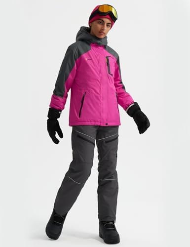 GEMYSE Women's Waterproof Ski Jacket Warm Winter Coat with Detachable Hood