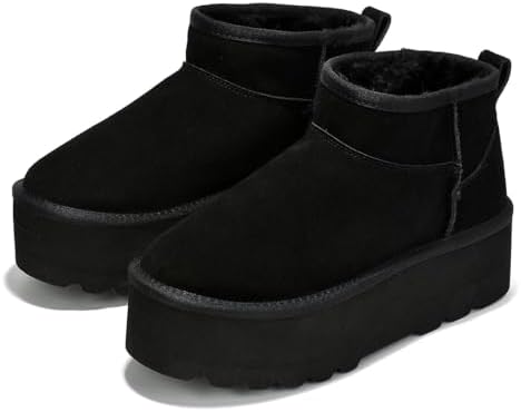 Project Cloud 100% Genuine Leather Ankle Boots for Women Platform Boots