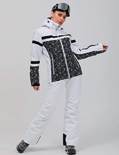 Women's Ski Jackets and Pants Set Windproof Waterproof Insulated Snowsuit Winter Warm Snowboarding Snow Coat