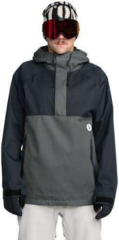 Volcom Men's Hossegor 20k Pullover Snowboard Jacket – Waterproof 2-layer