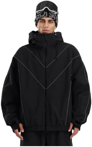 GSOU SNOW Mens Womens Snowboard Jacket Baggy Ski Snow Coat Waterproof