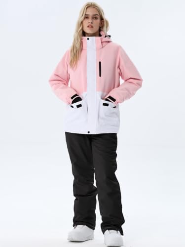 Women's Ski Jackets and Bib Pants Set Windproof Waterproof Insulated Snowsuit