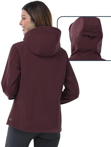 Outdoor Ventures Women's Softshell Jacket Fleece Lined Waterproof Rain Coat