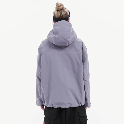 SNOWVERB Baggy Ski Jacket 3L Snowboard Snow Coat with Hood for Womens Mens