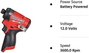 Milwaukee 3453-20 12V Fuel 1/4" Cordless Hex Impact Driver (Bare Tool)