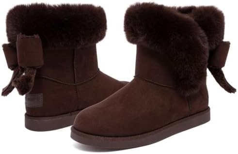 Juicy Couture Women's Slip On Winter Snow Boots Warm & Insulated Fur Lining Comfortable Fashion Booties
