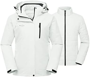 wantdo Women's 3 In 1 Ski Jacket Cotton Padded Liner Winter Coat