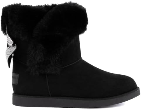 Juicy Couture Women's Slip On Winter Snow Boots Warm & Insulated Fur Lining Comfortable Fashion Booties