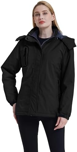Women's Ski Jacket Waterproof Windproof Warm Hooded Winter Coat Snow