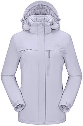 CAMEL CROWN Women’s Mountain Snow Waterproof Ski Jacket Detachable Hood Windproof Fleece Parka Rain Jackt Winter Coat