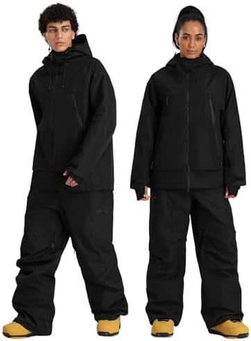 GSOU SNOW Snowboard Jacket Womens Men Baggy Ski Jacket Waterproof Insulated