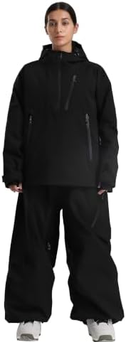 GSOU SNOW Womens Ski Jacket and Pants Set Baggy Snowboard Jacket Snow Suit