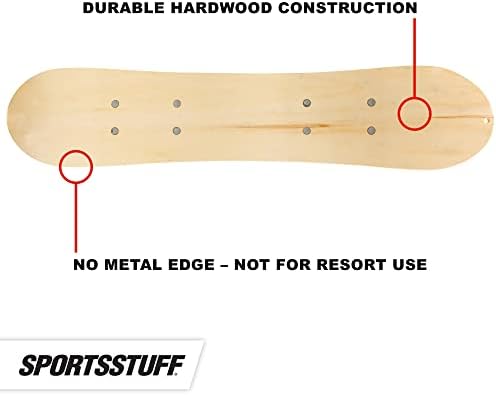 SportsStuff Snow Ryder Hardwood Snowboard, Beginner's Wood Snowboard, Multiple Sizes/Colors