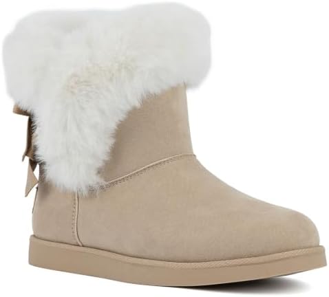 Juicy Couture Women's Slip On Winter Snow Boots Warm & Insulated Fur Lining Comfortable Fashion Booties