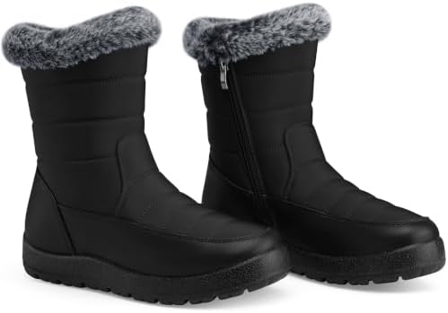 SHIBEVER Women Winter Snow Boots: Waterproof Fur Insulated Warm Ankle Boot