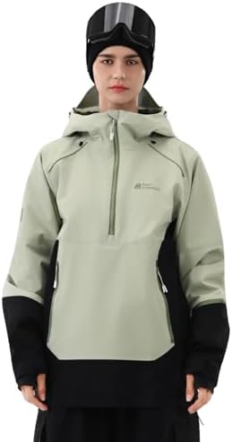 Womens Snowboard Jacket 3L Baggy Anorak Ski Pullover Hoodie