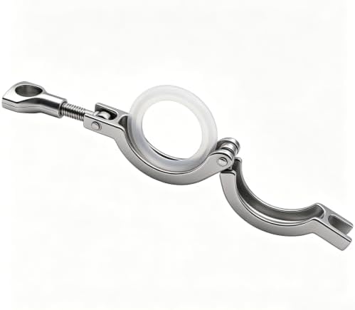 10PCS 1.5" 304 Stainless Steel Tri-clamp, Single Pin Heavy Duty Tri Clamp with Wing Nut Generic Ferrule TC with 10PCS Silicone Gasket (About 110g Each)