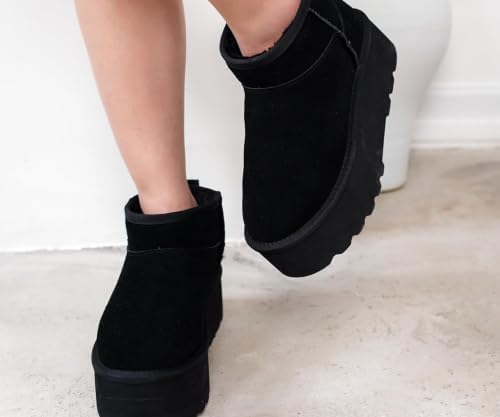 Project Cloud 100% Genuine Leather Ankle Boots for Women Platform Boots
