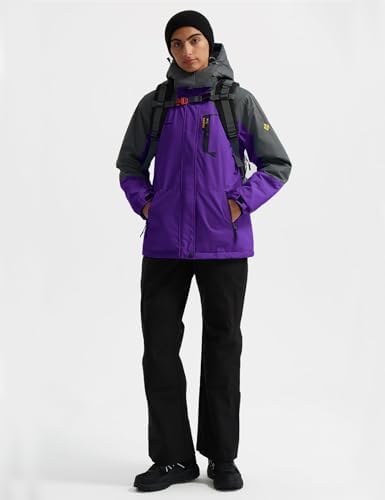 GEMYSE Women's Waterproof Ski Jacket Warm Winter Coat with Detachable Hood