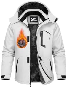 Yufawow Men Winter Jacket Skiing Jacket Insulated Fleece Lined Waterproof Windbreaker for Snowboard Hiking Camping ATV Outdoor Work