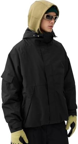 GSOU SNOW Mens Womens Baggy Snowboard Jacket Hoodie Shell 20K Waterproof