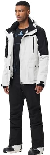 Men's Jacket and Pants Set Insulated Waterproof Waterproof Snowboard Snowsuits for Snow Sport