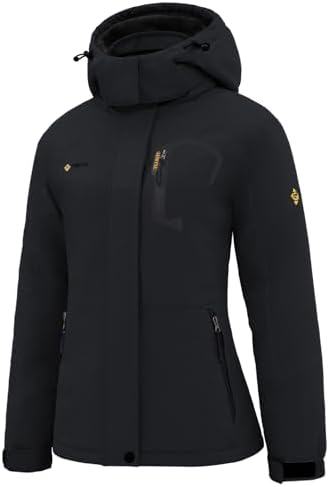 GEMYSE Women's Waterproof Ski Jacket Warm Winter Coat with Detachable Hood