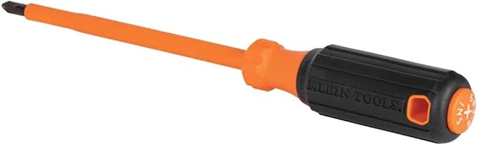 Klein Tools 6836INS Insulated Screwdriver, Made in USA, 1000V #2 Phillips Tip Screwdriver with 6-Inch Shank, Tip-Ident, Cushion-Grip Handle