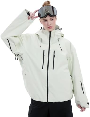 SNOWVERB Baggy Ski Jacket 3L Snowboard Snow Coat with Hood for Womens Mens