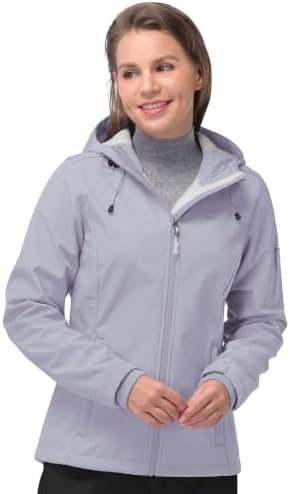 33,000ft Women's Softshell Jacket Waterproof Hooded Fleece Lined Rain Coat