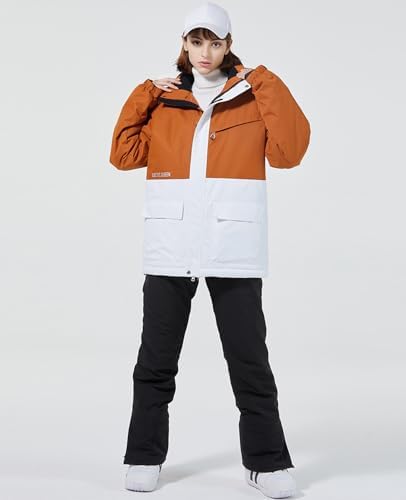 Women's Ski Jackets and Pants Set Waterproof Insulated Snowsuit Winter Warm Skisuit Fashion Snowboarding Snow Coat