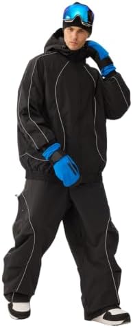 GSOU SNOW Mens Womens Baggy Ski Jacket Waterproof Snowboard Insulated