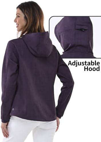 Outdoor Ventures Women's Softshell Jacket Fleece Lined Waterproof Rain Coat