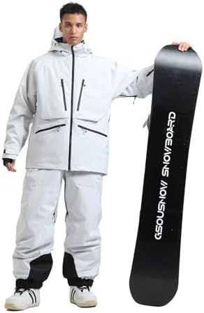 GSOU SNOW Snowboard Jacket Mens Womens Ski Jacket Baggy Snow Hoodie Coat