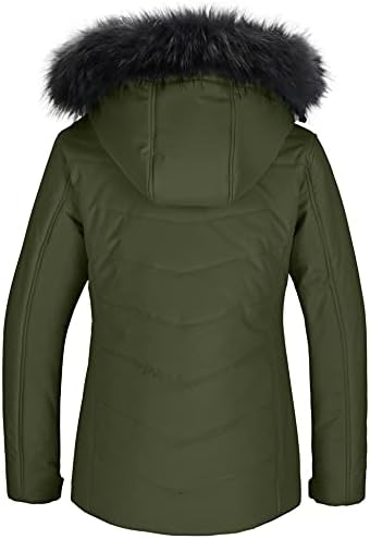 Women's Ski Jacket Waterproof Warm Puffer Thick Hooded Winter Coat