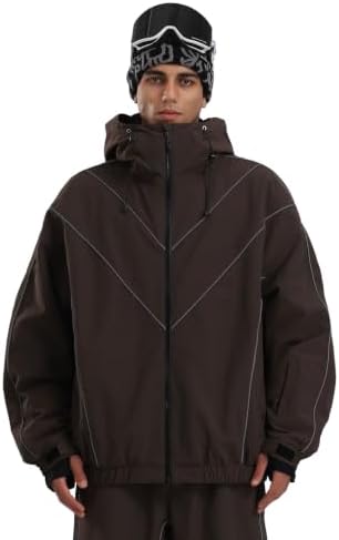 GSOU SNOW Mens Womens Snowboard Jacket Baggy Ski Snow Coat Waterproof