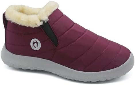 Winter Boots for Women Lightweight Comfortable Plush Waterproof Stylish Solid Color Ladies Ankle Shoes