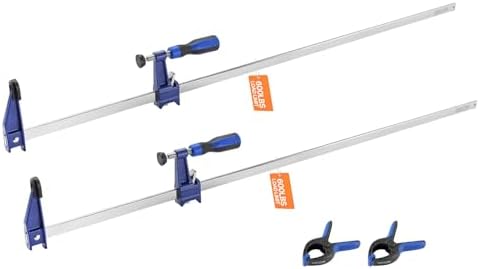 VEVOR Bar Clamps for Woodworking, 2-Pack 36 inch Opening, Lockable F-Clamp with 600 lbs Load Limit, 2-1/2 inch Depth, Cast Iron and Carbon Steel, Easy to Use, Wood Clamps for Woodworking Metal Working