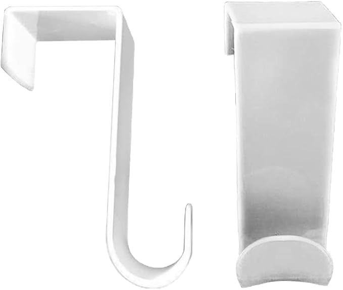 1st Choice Over The Door Hooks 4 Pcs, Z-Shaped Door Hanger Hook Reversible Sturdy Over Door Hooks Fits The 1 3/8” and 1 3/4” Door Widths, Plastic Door Hook Hanger, Towels,White