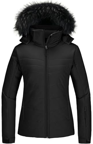 Women's Ski Jacket Waterproof Warm Puffer Thick Hooded Winter Coat