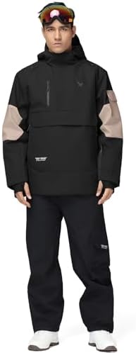Men's Ski Jacket Snowboard Snow Coat Waterproof Insulated Winter Warm Loose Fit Pullover Hoodie