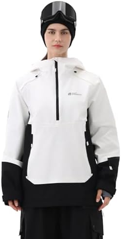 Womens Snowboard Jacket 3L Baggy Anorak Ski Pullover Hoodie