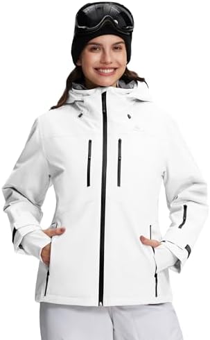 Pionner Camp Women's Ski Jacket 15k Waterproof Insulated Winter Snow Coat Rain Jacket for Skiing Snowboarding Hiking