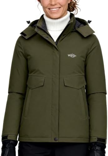 wantdo Women's Waterproof Ski Jacket Warm Fleece Lined Snow Winter Coat